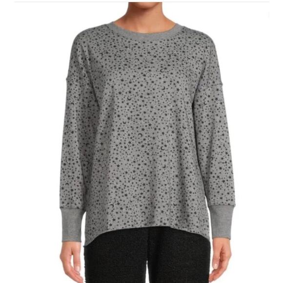 Secret Treasures Sweatshirt Sleep Top Moon Stars Gray XS Oversized - Picture 1 of 9